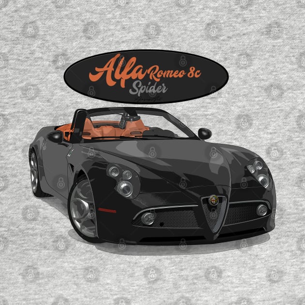 ALFA ROMEO 8C SPIDER Black by PjesusArt